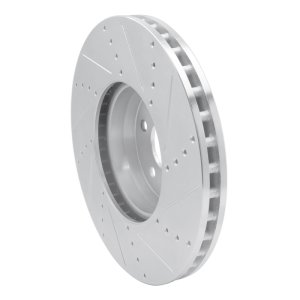 Mercedes-Benz C400 Brake Rotor (1) - Front Left - R1 Concepts - Drilled & Slotted - Silver - `15-`23